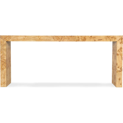 Auberon Burl Console Table by Hooker Furniture in light natural burl. Made from unique in a unique style.