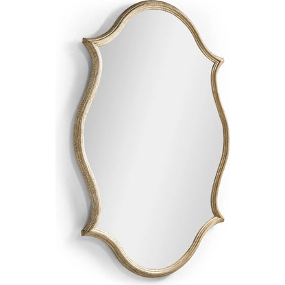 Downton Wall Mirror by Jonathan Charles in white and venetian white oak with antique gold leaf. Made from oak, mirror in a traditional style.