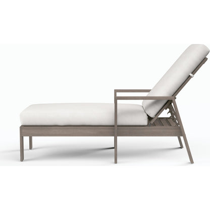 Laguna Outdoor Double Chaise Lounge by Sunset West in browns. Made from aluminum in a modern style.