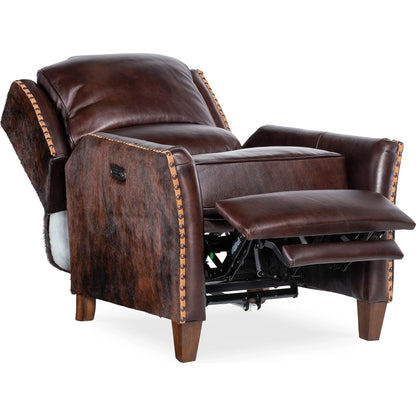 Livingston Power Recliner with Power Headrest by Hooker Furniture in brown and dark wood. Made from unique in a traditional style.