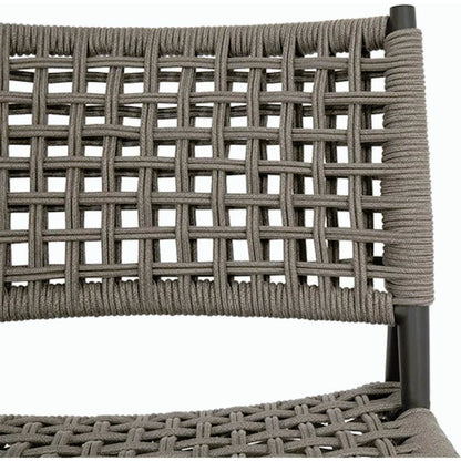 Grigio Outdoor Cushionless Accent Chair by Sunset West in graphite. Made from olefin rope in a coastal style.