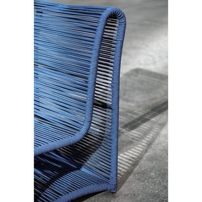 Milano Outdoor Armless Club Chair by Sunset West. Made from olefin rope in a coastal style.