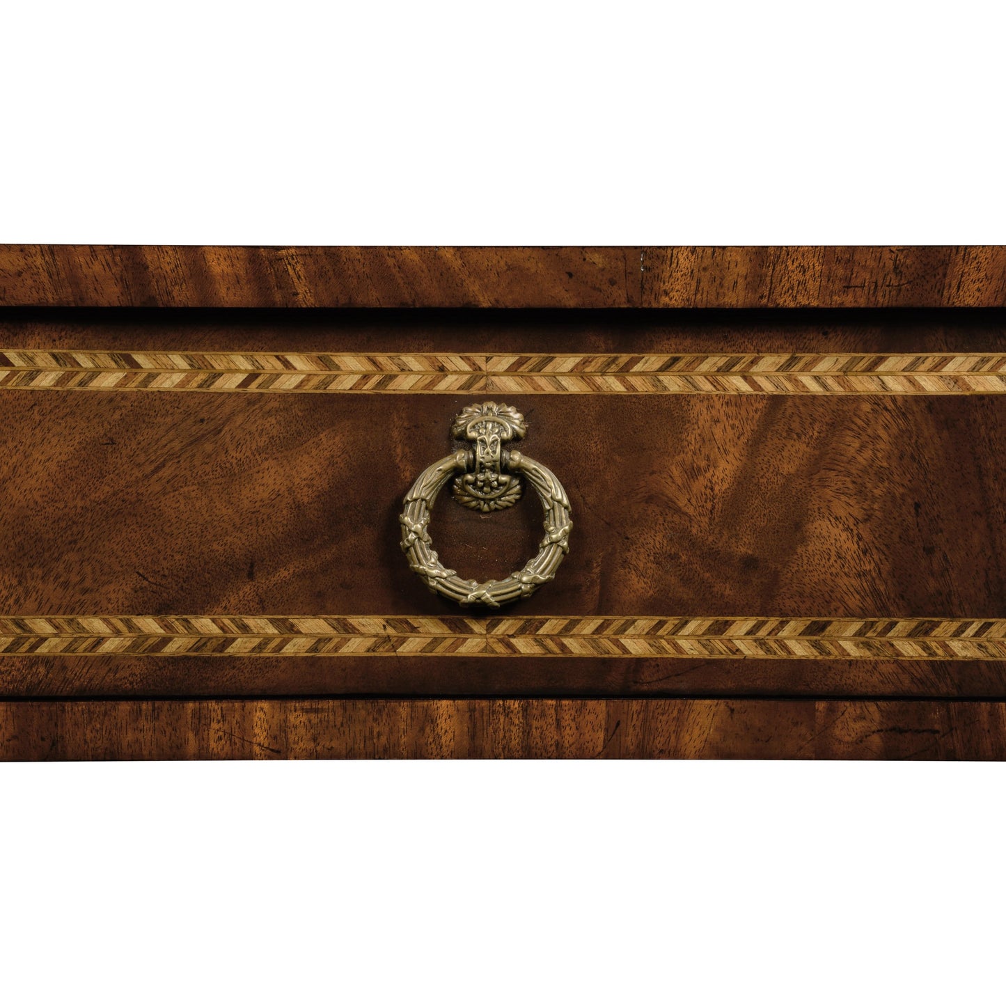 004 SI-1991061 | Closeup | Buckingham Empire Mahogany Console Table by Jonathan Charles in medium antique mahogany. Made from acacia in a traditional style.