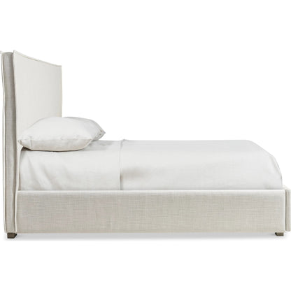 Loft Sawyer Storage Panel Bed by Bernhardt in beige, tan. Made from fabric, wood in a unique style.