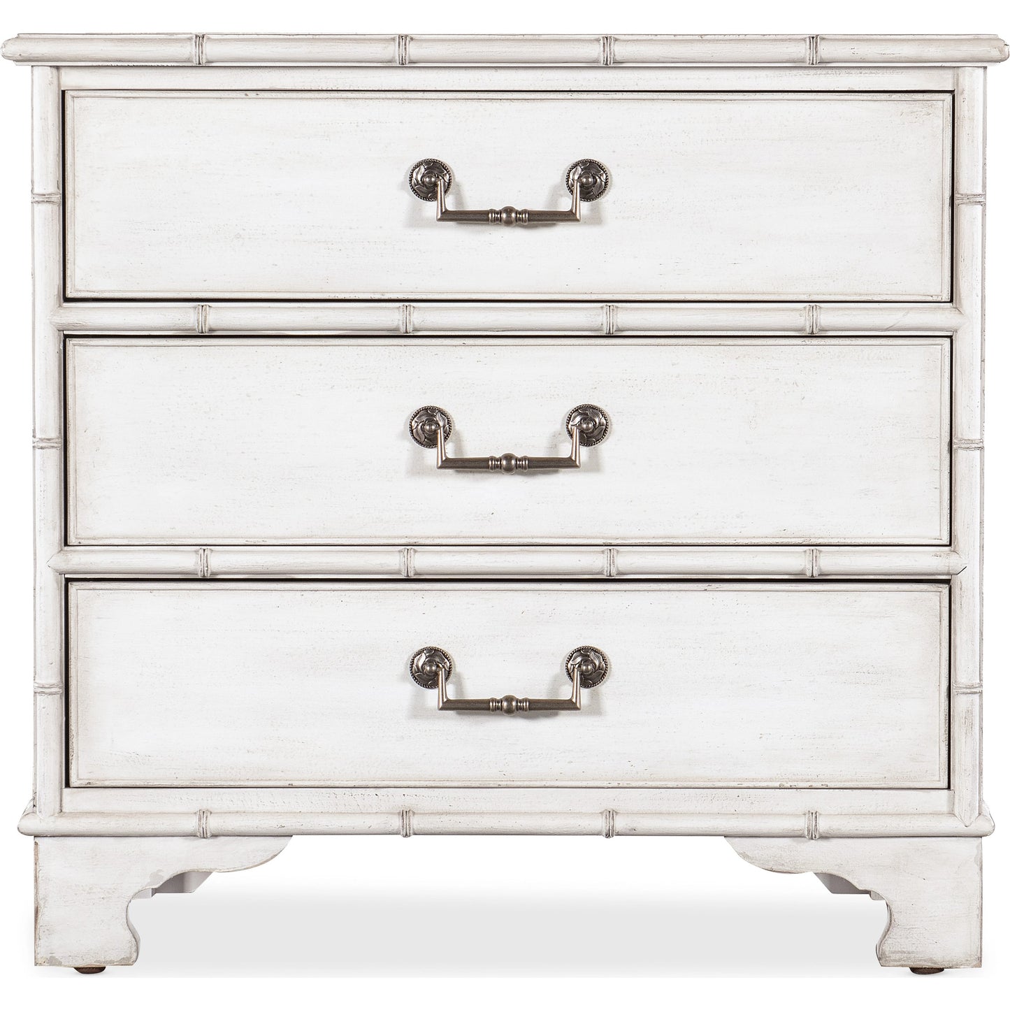 002 SI-2133615 | Additional Silo | Charleston Three-Drawer Nightstand by Hooker Furniture in white heron. Made from wood, resin in a transitional style.