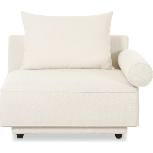Rosello Arm Facing Chair by Moe's Home Collection. Made from upholstery: 30% recycled polyester, 70% polyester, plywood frame, foam, fiber seat in a unique style.