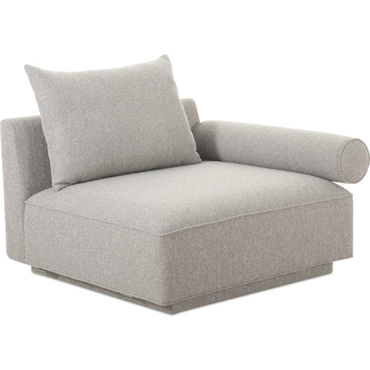 Rosello Arm Facing Chair by Moe's Home Collection. Made from upholstery: 30% recycled polyester, 70% polyester, plywood frame, foam, fiber seat in a unique style.