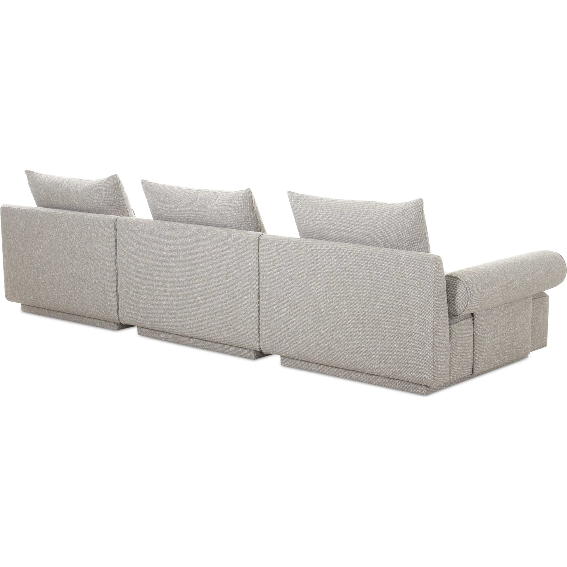 Rosello Modular Sofa by Moe's Home Collection in grey. Made from upholstery: 30% recycled polyester, 70% polyester, plywood frame, foam, fiber seat in a unique style.