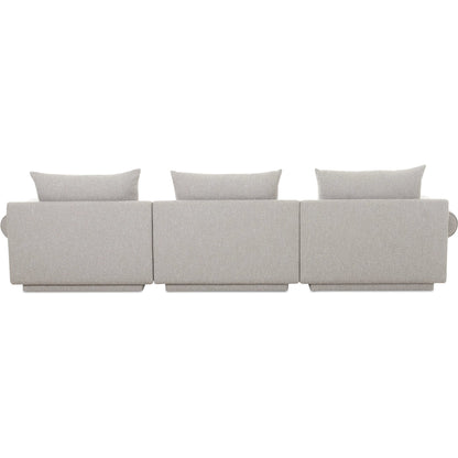 Rosello Modular Sofa by Moe's Home Collection in grey. Made from upholstery: 30% recycled polyester, 70% polyester, plywood frame, foam, fiber seat in a unique style.