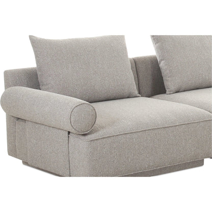 Rosello Modular Sofa by Moe's Home Collection in grey. Made from upholstery: 30% recycled polyester, 70% polyester, plywood frame, foam, fiber seat in a unique style.