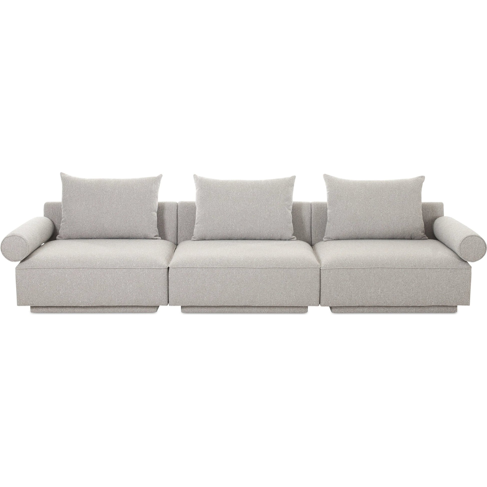Rosello Modular Sofa by Moe's Home Collection in grey. Made from upholstery: 30% recycled polyester, 70% polyester, plywood frame, foam, fiber seat in a unique style.