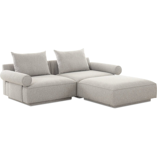 002 None | Unknown | Rosello Nook Modular Sectional by Moe's Home Collection in grey. Made from upholstery: 30% recycled polyester, 70% polyester, plywood frame, foam, fiber seat in a unique style.
