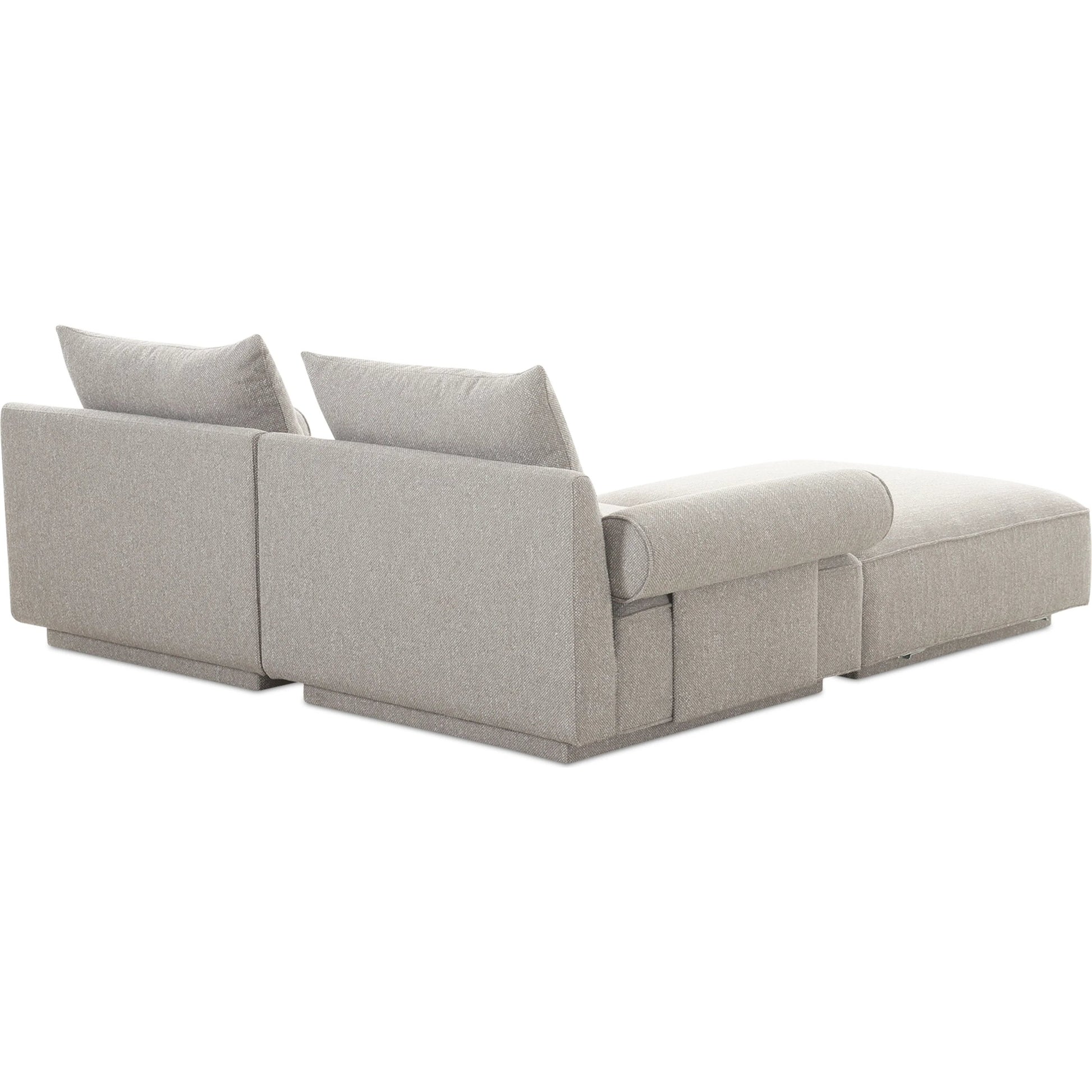 Rosello Nook Modular Sectional by Moe's Home Collection in grey. Made from upholstery: 30% recycled polyester, 70% polyester, plywood frame, foam, fiber seat in a unique style.