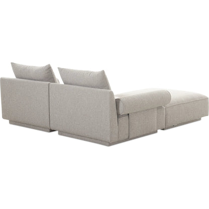 Rosello Nook Modular Sectional by Moe's Home Collection in grey. Made from upholstery: 30% recycled polyester, 70% polyester, plywood frame, foam, fiber seat in a unique style.