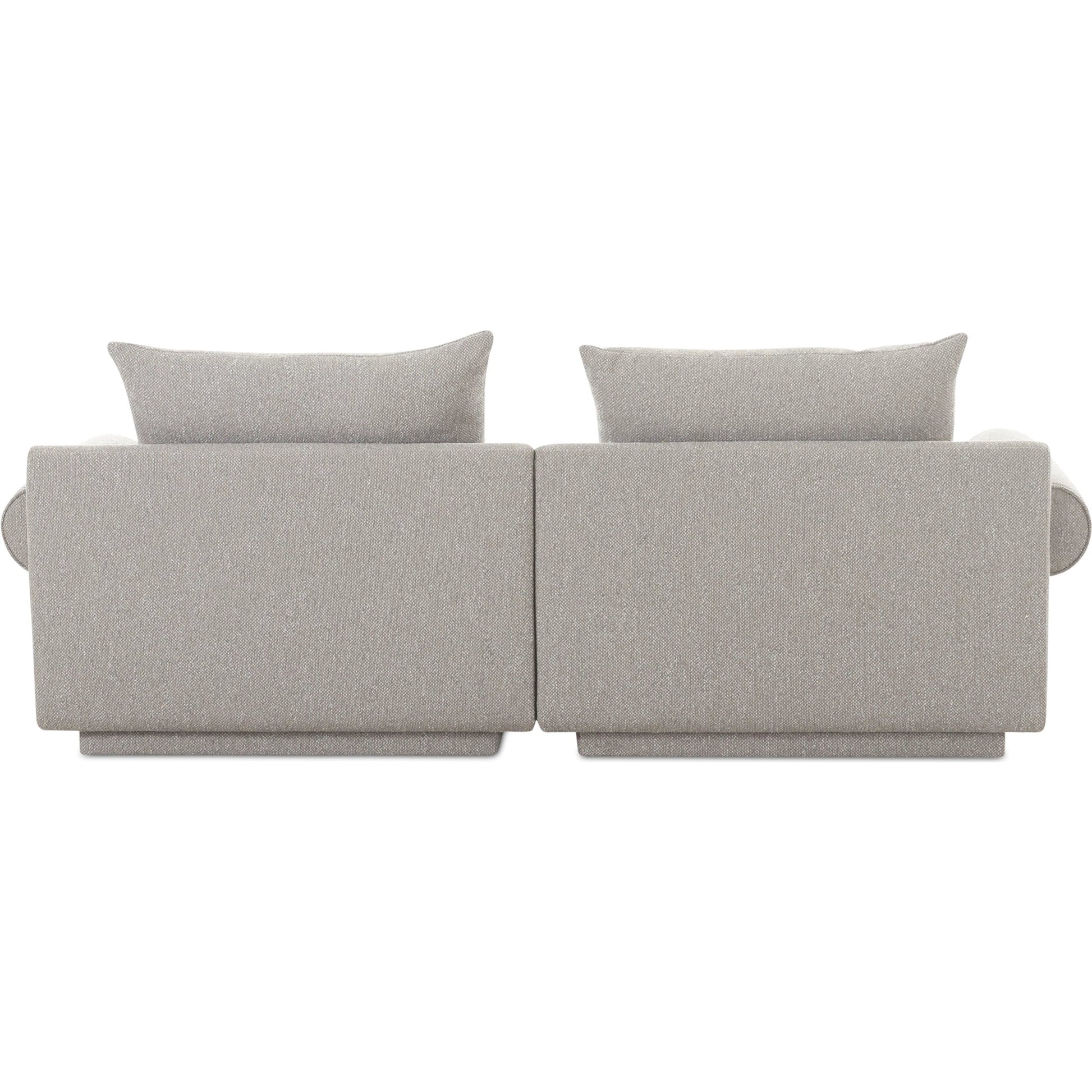 Rosello Nook Modular Sectional by Moe's Home Collection in grey. Made from upholstery: 30% recycled polyester, 70% polyester, plywood frame, foam, fiber seat in a unique style.