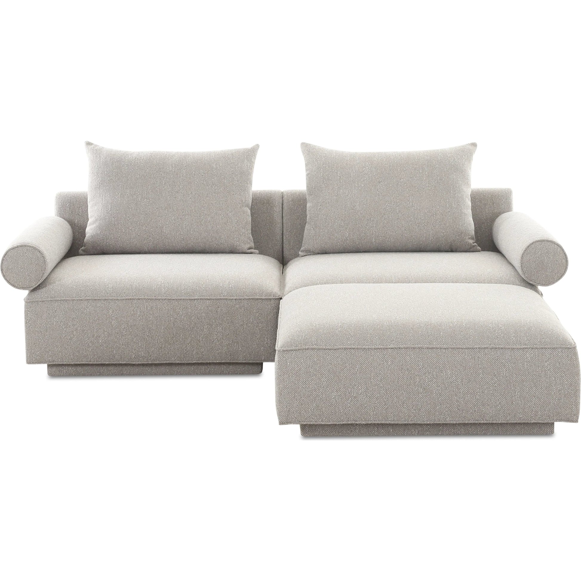 Rosello Nook Modular Sectional by Moe's Home Collection in grey. Made from upholstery: 30% recycled polyester, 70% polyester, plywood frame, foam, fiber seat in a unique style.