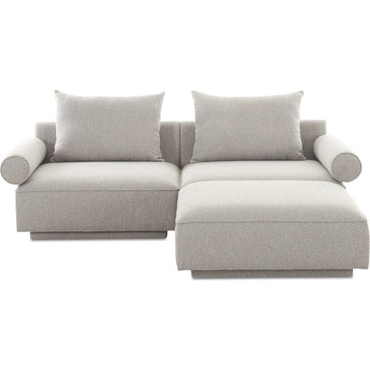 Rosello Nook Modular Sectional by Moe's Home Collection in grey. Made from upholstery: 30% recycled polyester, 70% polyester, plywood frame, foam, fiber seat in a unique style.