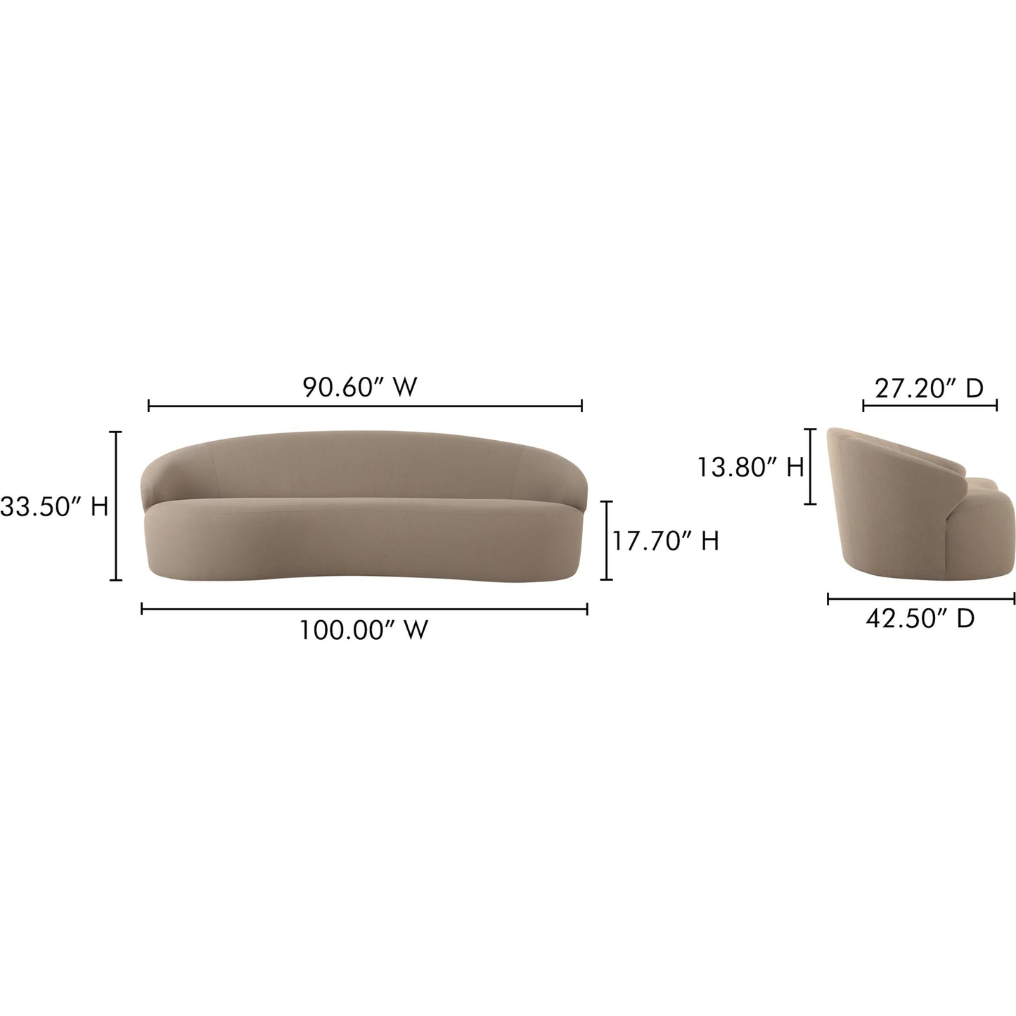 018 SI-2367956 | Additional Silo | Cove Outdoor Sofa by Moe's Home Collection in taupe. Made from upholstery: 100% polyester, antiseptic plywood frame, foam, fiber fill, plastic leg in a transitional style.