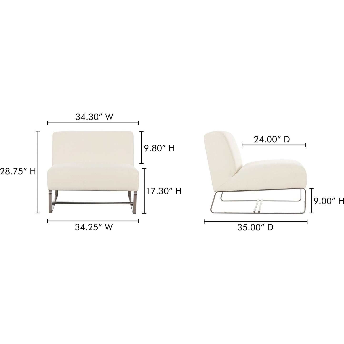 012 SI-2368115 | Additional Silo | Jules Outdoor Accent Chair by Moe's Home Collection in off white. Made from upholstery: 100% polyester, antiseptic plywood frame, foam, fiber fill, aluminum leg in a transitional style.