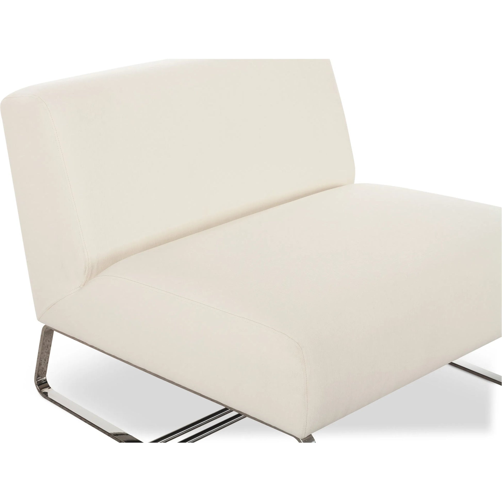 Jules Outdoor Accent Chair by Moe's Home Collection in off white. Made from upholstery: 100% polyester, antiseptic plywood frame, foam, fiber fill, aluminum leg in a transitional style.