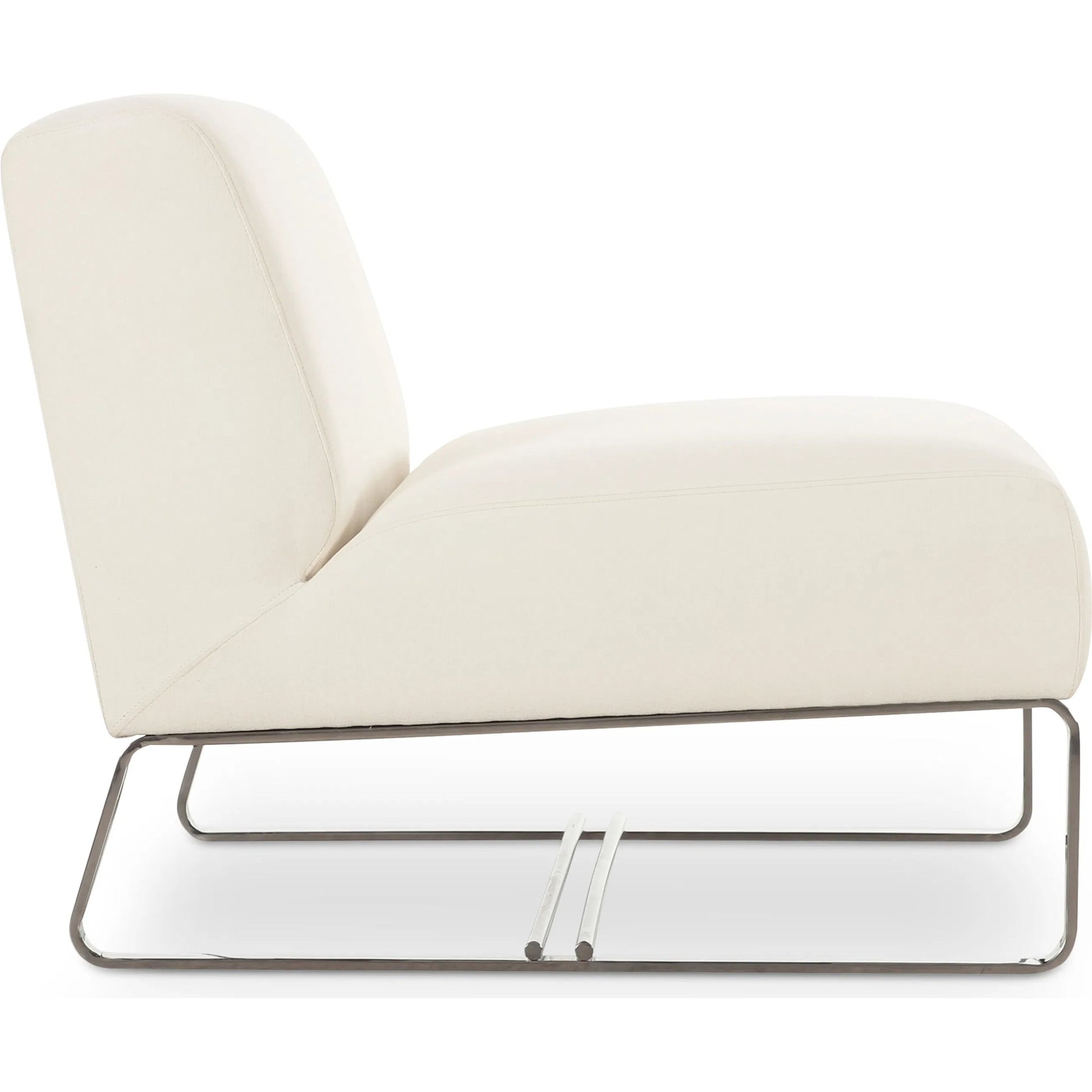 Jules Outdoor Accent Chair by Moe's Home Collection in off white. Made from upholstery: 100% polyester, antiseptic plywood frame, foam, fiber fill, aluminum leg in a transitional style.