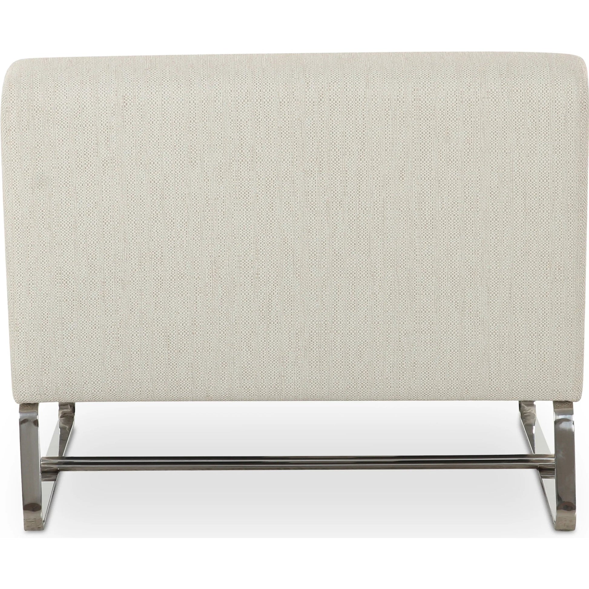 Jules Outdoor Accent Chair by Moe's Home Collection in off white. Made from upholstery: 100% polyester, antiseptic plywood frame, foam, fiber fill, aluminum leg in a transitional style.