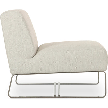 Jules Outdoor Accent Chair by Moe's Home Collection in off white. Made from upholstery: 100% polyester, antiseptic plywood frame, foam, fiber fill, aluminum leg in a transitional style.