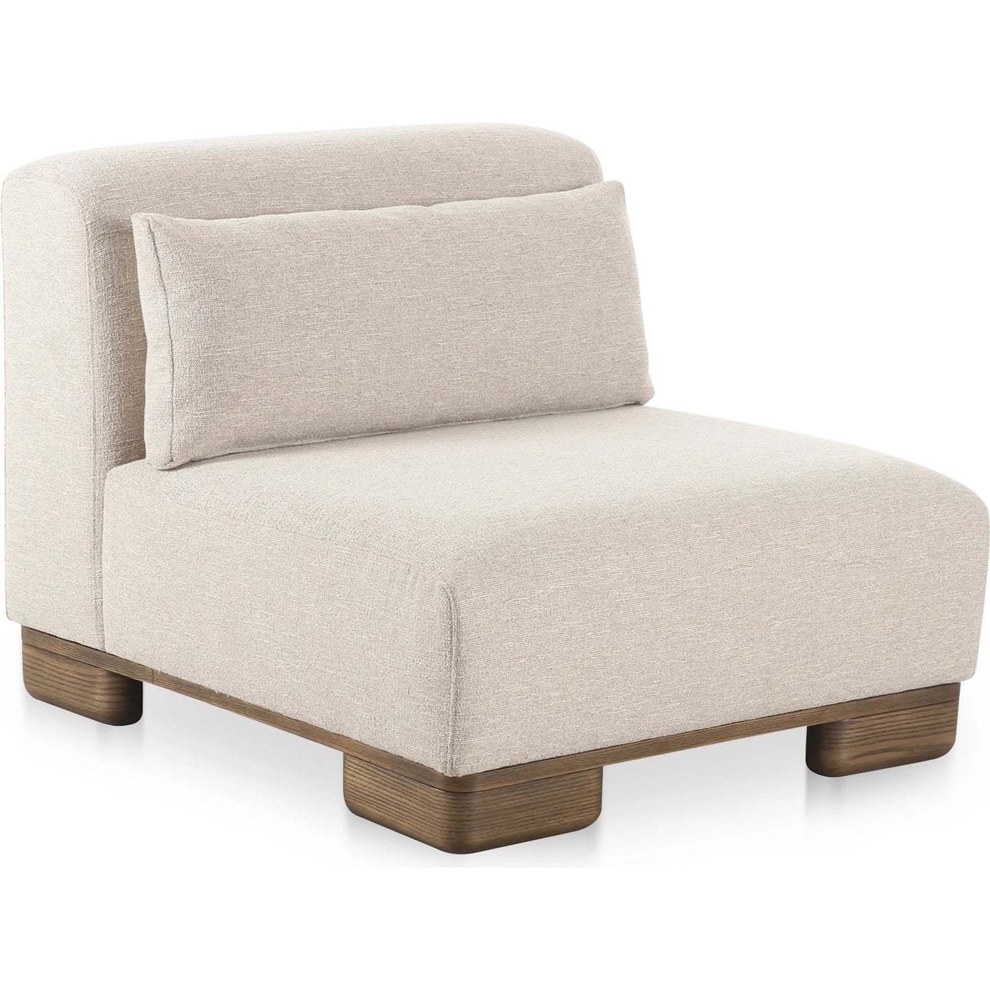 002 SI-2368123 | Additional Silo | June Slipper Chair by Moe's Home Collection in oatmeal. Made from upholstery: 72% polyester, 28% acrylic, oak veneer base, foam, feather, fiber fill, solid wood, plywood frame in a unique style.