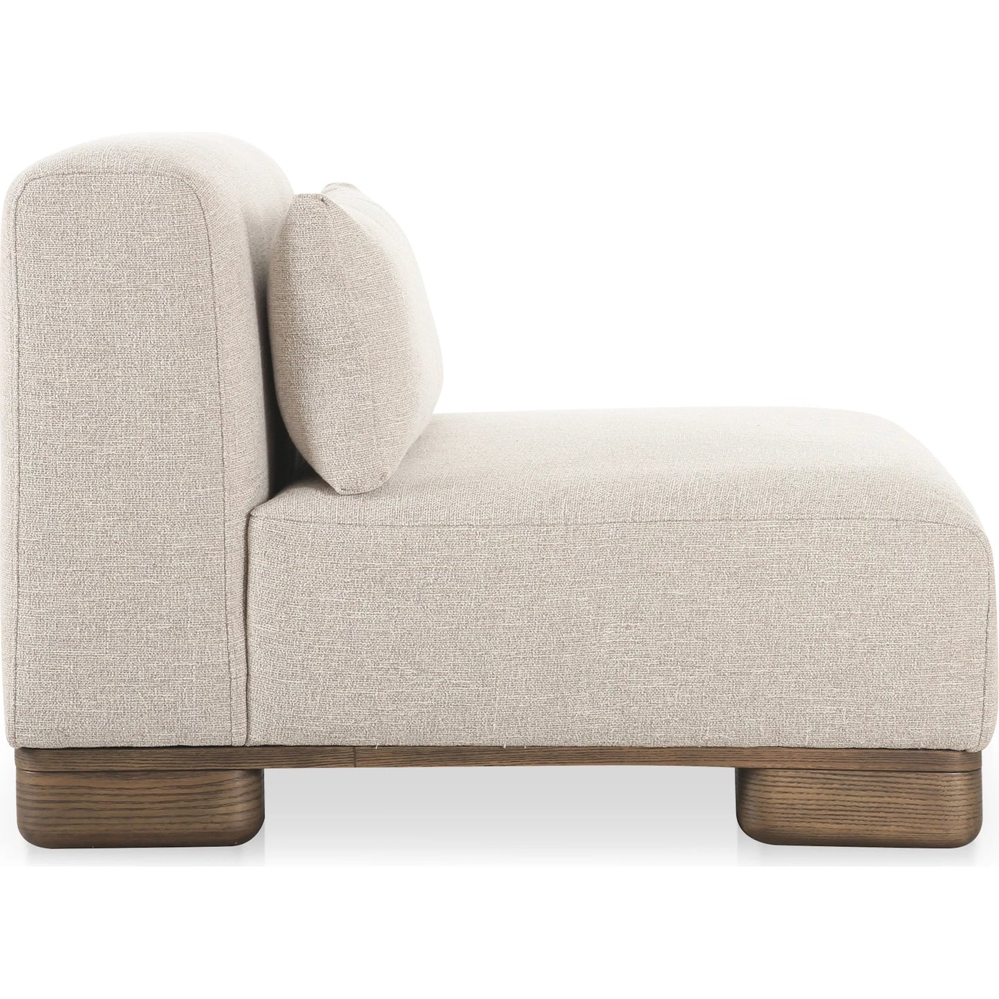 003 SI-2368123 | Additional Silo | June Slipper Chair by Moe's Home Collection in oatmeal. Made from upholstery: 72% polyester, 28% acrylic, oak veneer base, foam, feather, fiber fill, solid wood, plywood frame in a unique style.