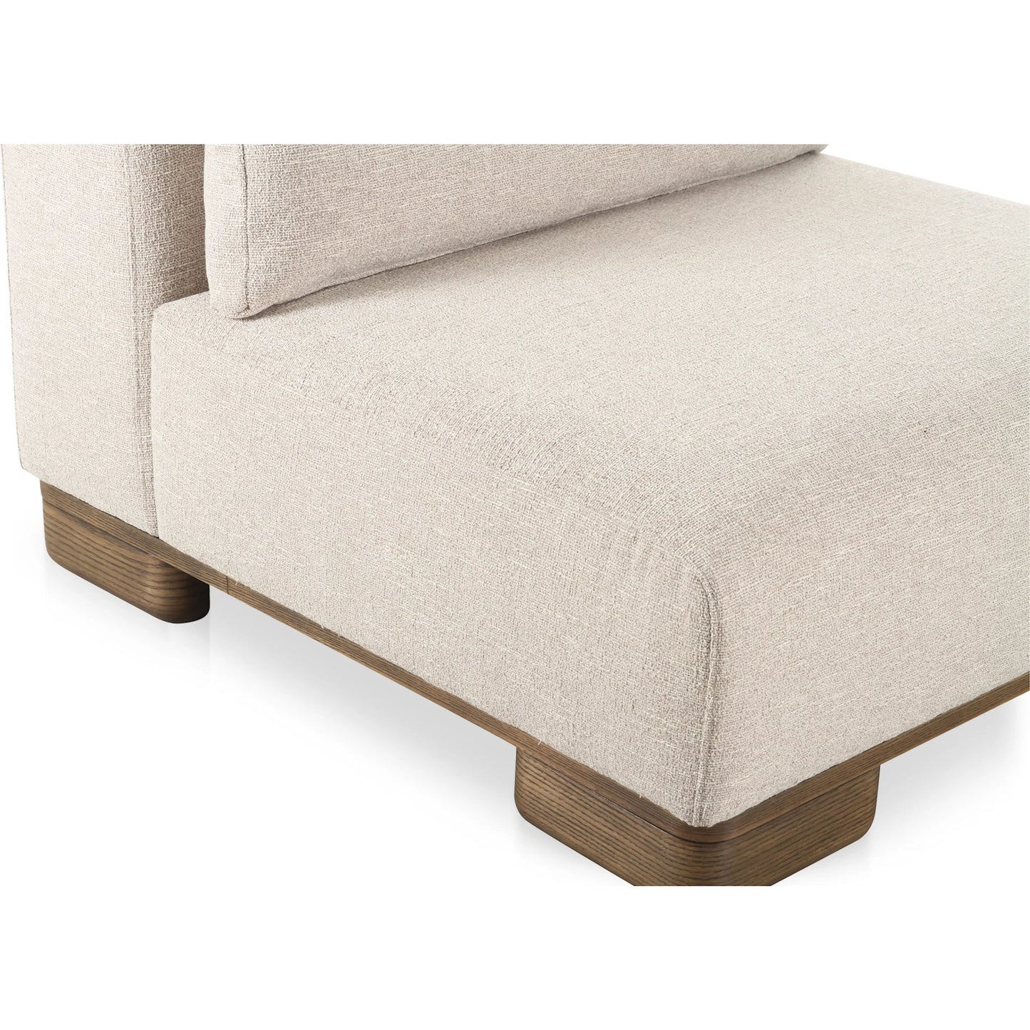 004 SI-2368123 | Additional Silo | June Slipper Chair by Moe's Home Collection in oatmeal. Made from upholstery: 72% polyester, 28% acrylic, oak veneer base, foam, feather, fiber fill, solid wood, plywood frame in a unique style.