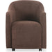 Drava Rolling Dining Chair by Moe's Home Collection. Made from upholstery: 100% polyester, plywood frame, foam, fiber seat, plastic roller in a transitional style.
