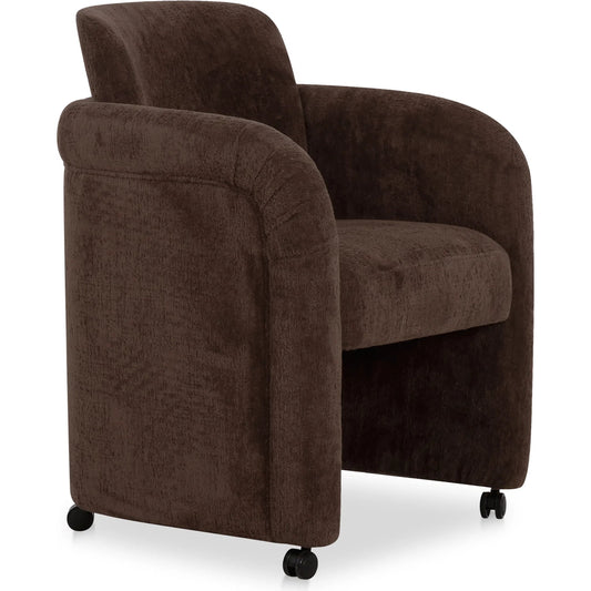 Mesto Rolling Dining Chair by Moe's Home Collection. Made from upholstery: 100% polyester, plywood frame, foam, fiber seat in a unique style.