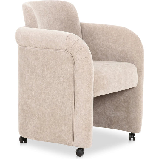 Mesto Rolling Dining Chair by Moe's Home Collection. Made from upholstery: 100% polyester, plywood frame, foam, fiber seat in a unique style.
