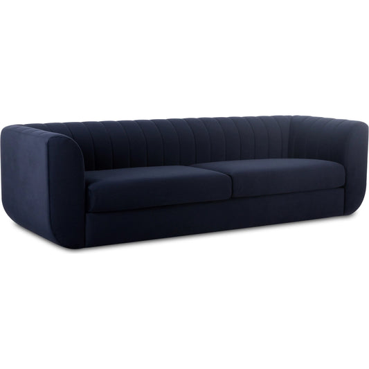 Rosy Sofa by Moe's Home Collection in blue. Made from 100% polyester, plywood frame, foam, fiber seat in a unique style.