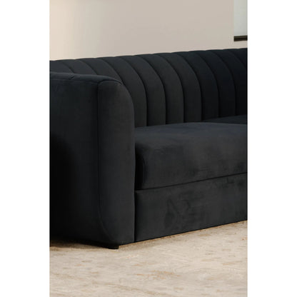 Rosy Sofa by Moe's Home Collection in blue. Made from 100% polyester, plywood frame, foam, fiber seat in a unique style.