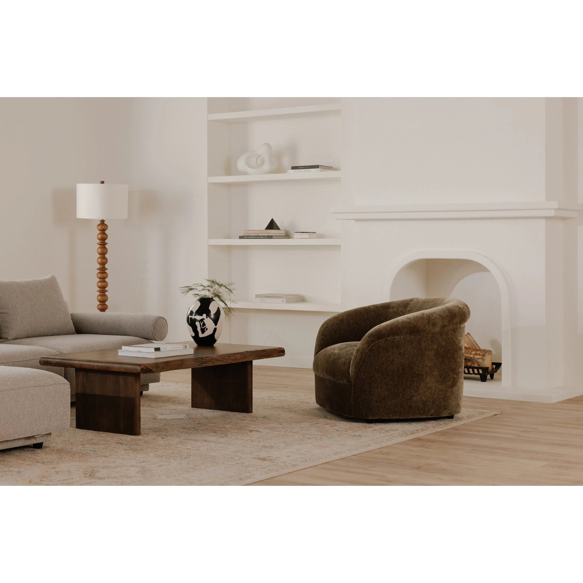 Thora Lounge Chair by Moe's Home Collection. Made from upholstery: 100% polyester, plywood frame, foam, fiber seat in a eclectic & global style.