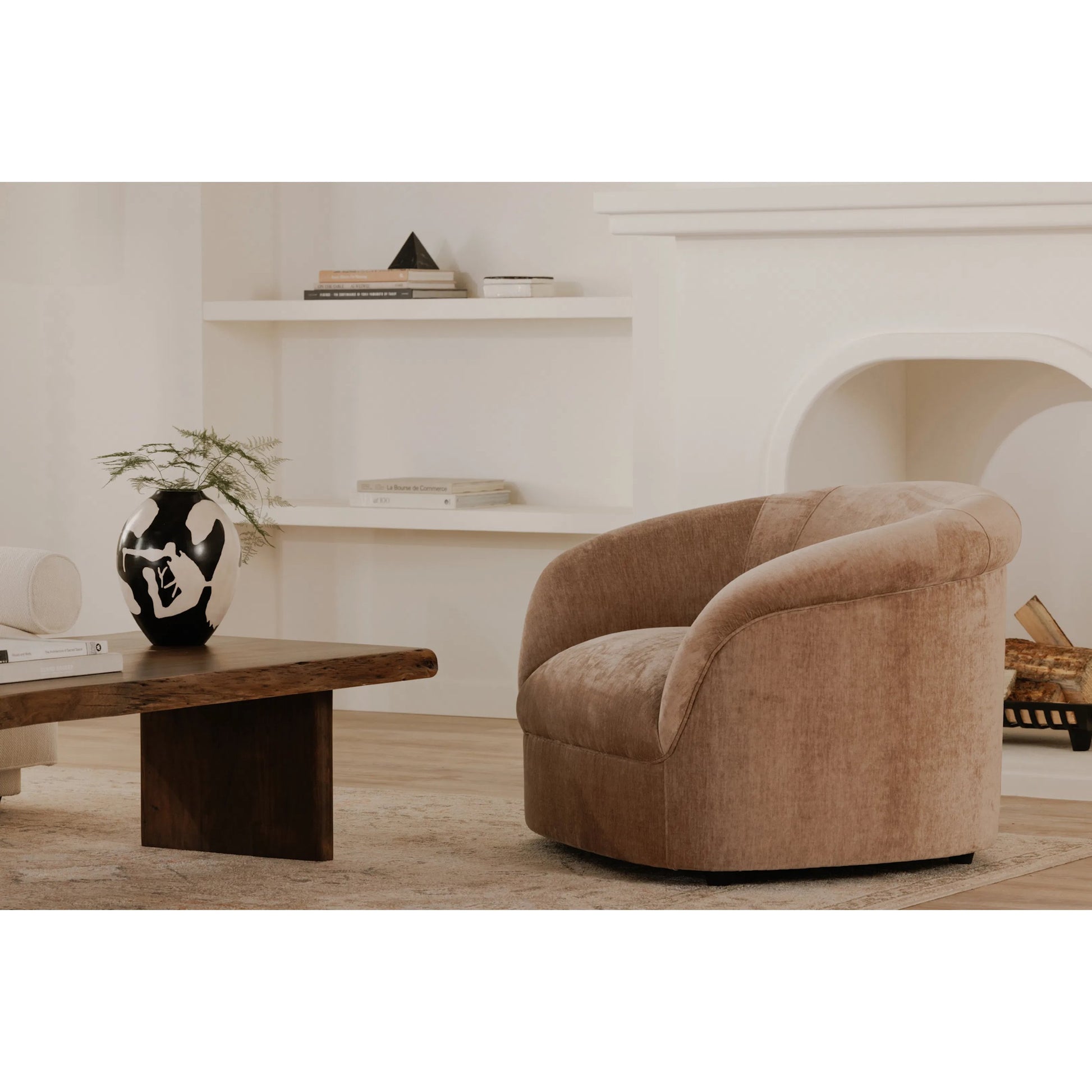 Thora Lounge Chair by Moe's Home Collection. Made from upholstery: 100% polyester, plywood frame, foam, fiber seat in a eclectic & global style.