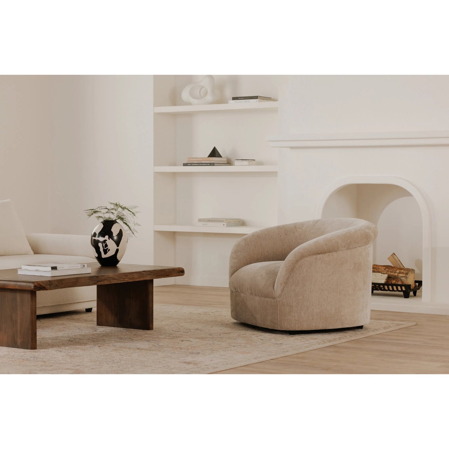 018 SI-2368378 | Lifestyle | Thora Lounge Chair by Moe's Home Collection. Made from upholstery: 100% polyester, plywood frame, foam, fiber seat in a eclectic & global style.