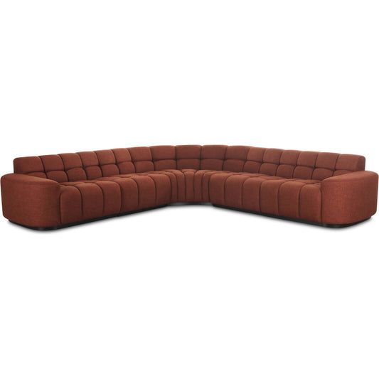 Roman L Shaped Sectional by Moe's Home Collection. Made from upholstery: 90% polyester, 10% linen, plywood frame, foam, fiber seat in a unique style.