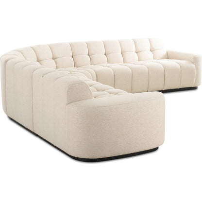 Roman L Shaped Sectional by Moe's Home Collection. Made from upholstery: 90% polyester, 10% linen, plywood frame, foam, fiber seat in a transitional style.