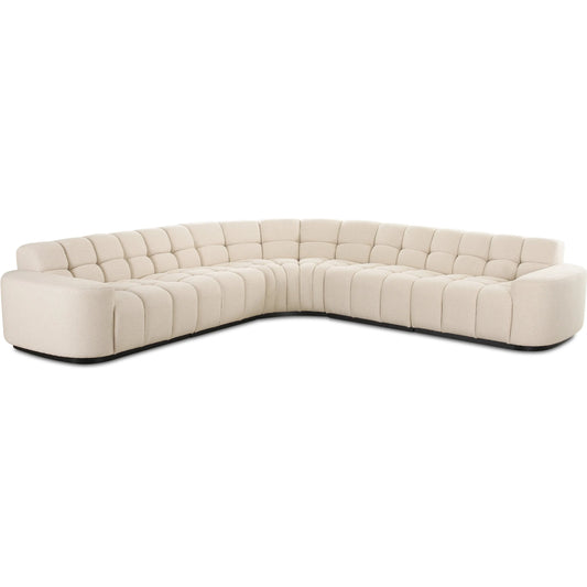 Roman L Shaped Sectional by Moe's Home Collection. Made from upholstery: 90% polyester, 10% linen, plywood frame, foam, fiber seat in a unique style.