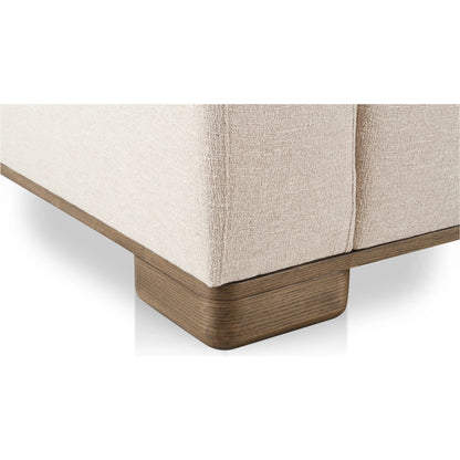 June Modular Sofa by Moe's Home Collection in oatmeal. Made from upholstery: 72% polyester, 28% acrylic, oak veneer base, foam, feather, fiber fill, solid wood, plywood frame in a transitional style.