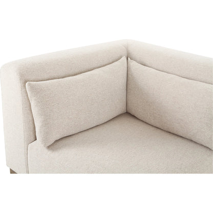 June Dream Modular Sectional by Moe's Home Collection in oatmeal. Made from upholstery: 72% polyester, 28% acrylic, oak veneer base, foam, feather, fiber fill, solid wood, plywood frame in a transitional style.