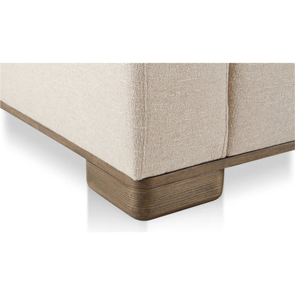 June Classic L Shaped Modular Sectional by Moe's Home Collection in oatmeal. Made from upholstery: 72% polyester, 28% acrylic, oak veneer base, foam, feather, fiber fill, solid wood, plywood frame in a transitional style.