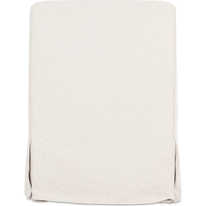 Lydia Slipcover Dining Chair by Moe's Home Collection in beige. Made from upholstery: 100% polyester, foam, plywood, nylon castors in a transitional style.