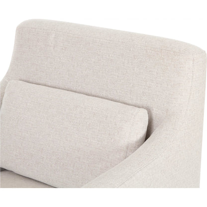 Lydia Slipcover Dining Chair by Moe's Home Collection in beige. Made from upholstery: 100% polyester, foam, plywood, nylon castors in a transitional style.