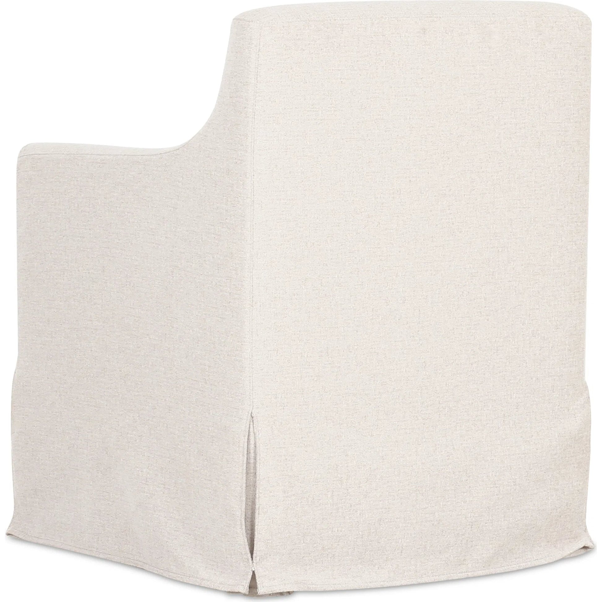 Lydia Slipcover Dining Chair by Moe's Home Collection in beige. Made from upholstery: 100% polyester, foam, plywood, nylon castors in a transitional style.