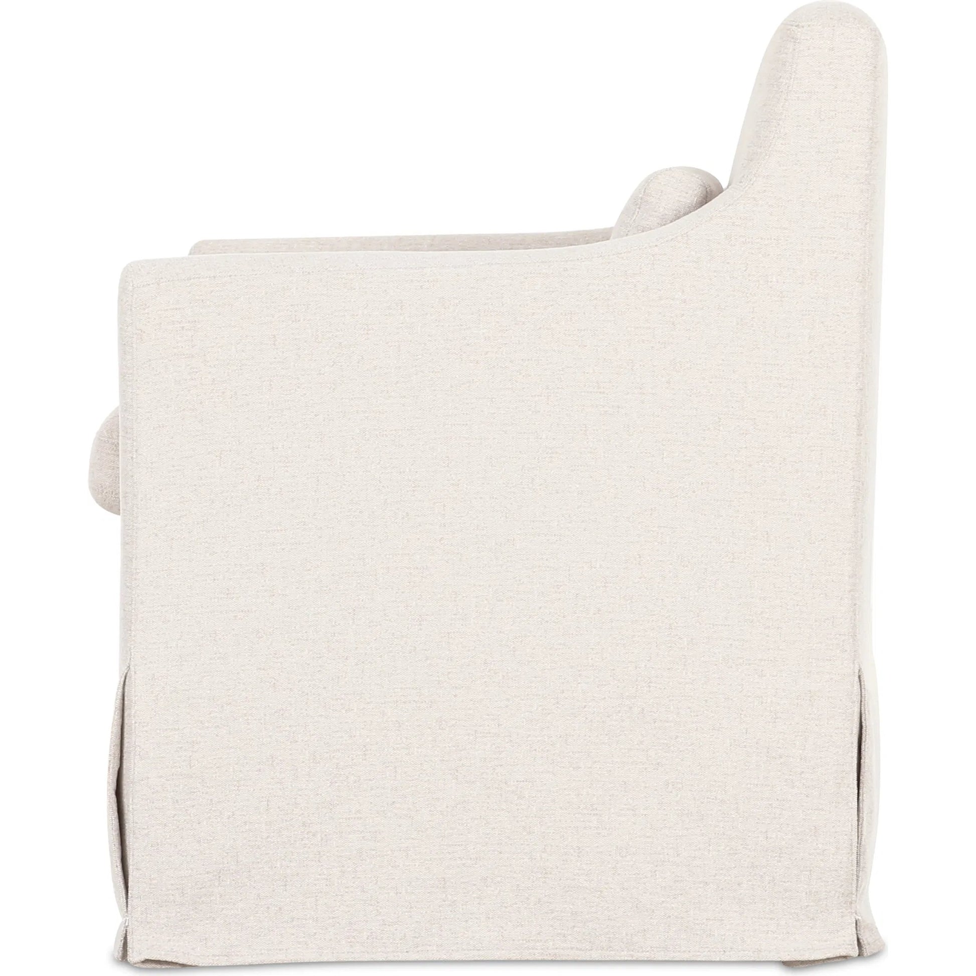 Lydia Slipcover Dining Chair by Moe's Home Collection in beige. Made from upholstery: 100% polyester, foam, plywood, nylon castors in a transitional style.