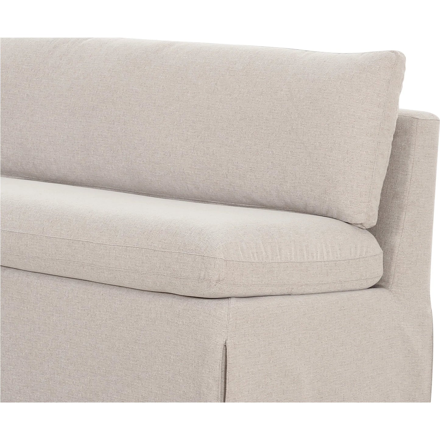 005 SI-2368024 | Closeup | Fable Slipcover Dining Bench by Moe's Home Collection in beige. Made from upholstery: 100% polyester, foam, plywood in a transitional style.