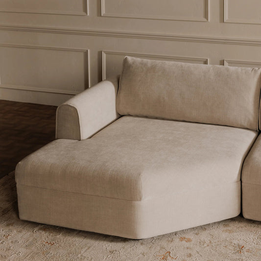 Madrid Sectional by Moe's Home Collection. Made from upholstery: 100% polyester, plywood frame, foam, fiber seat, 40% feather, 60% fiber back cushion in a unique style.